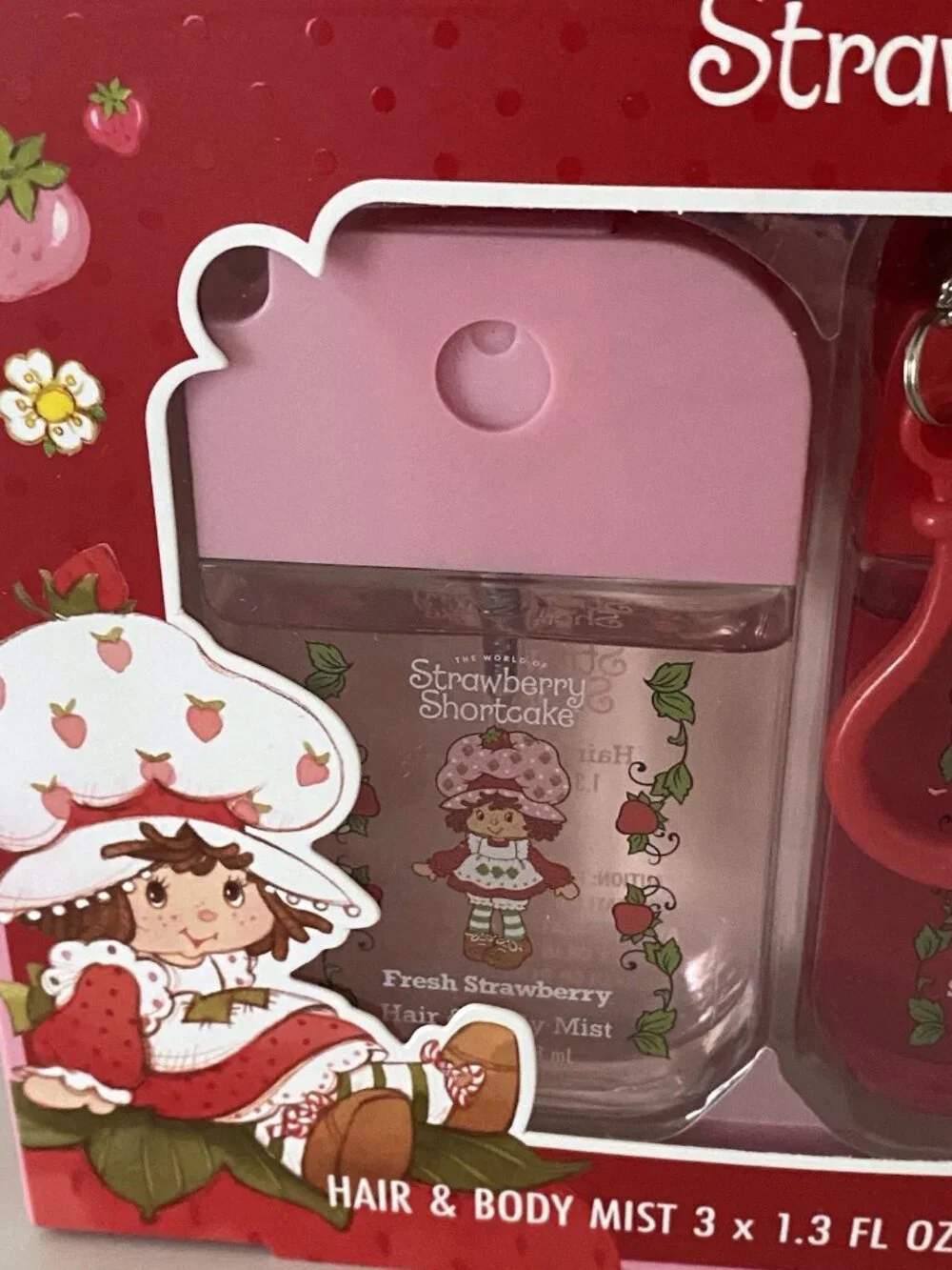 Set Of 3 Strawberry Shortcake Hair & Body Mist Clip & Go 1.3 fl oz Fresh NEW